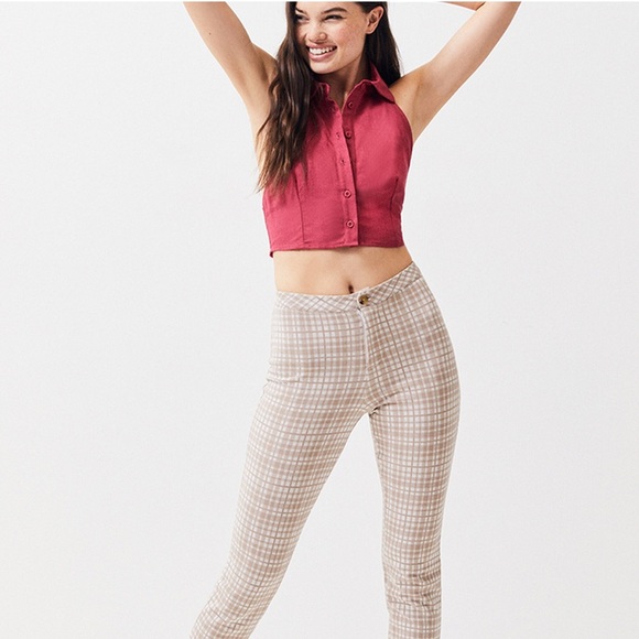 LA Hearts Linen Halter Button Down Crop Top NWT - Picture 4 of 5